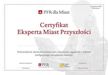 Certyfikat Eksperta Miast Przyszłości