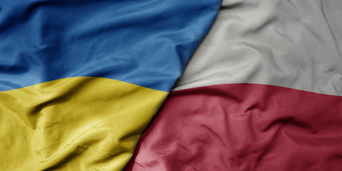 Flaga Ukrainy i Polski
