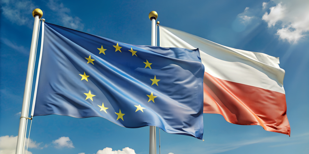Flagi Unii Europejskiej i Polski