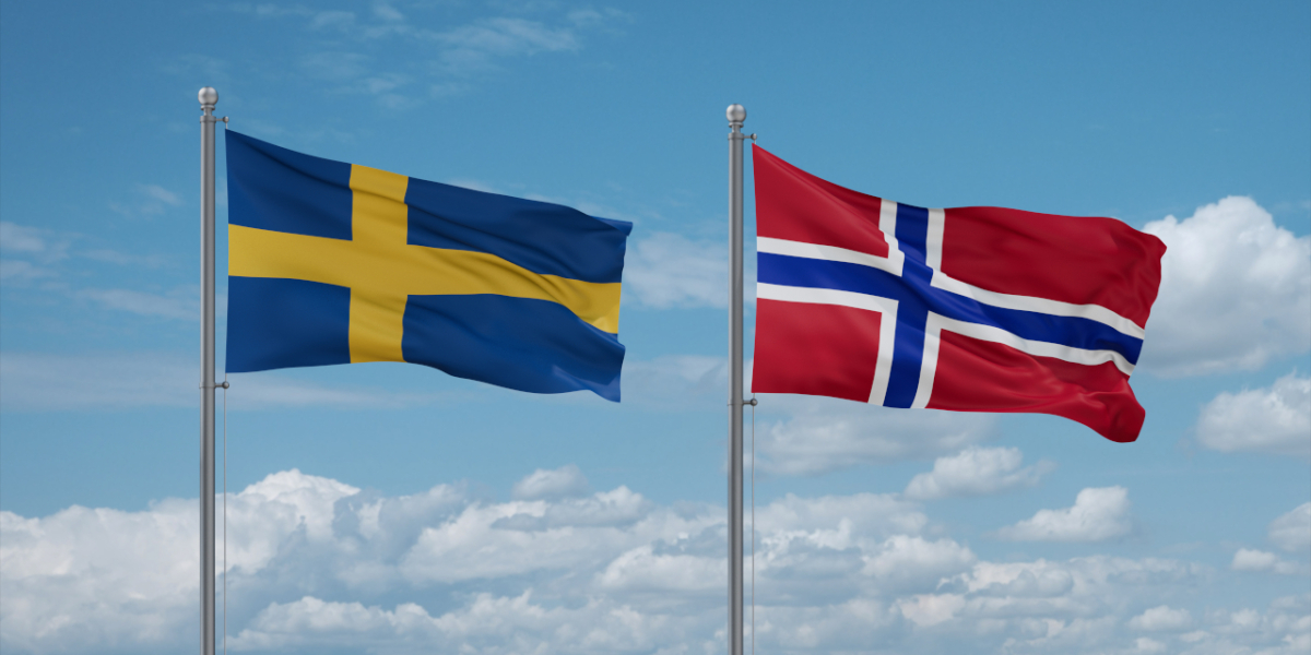 flaga Szwecji i Norwegii