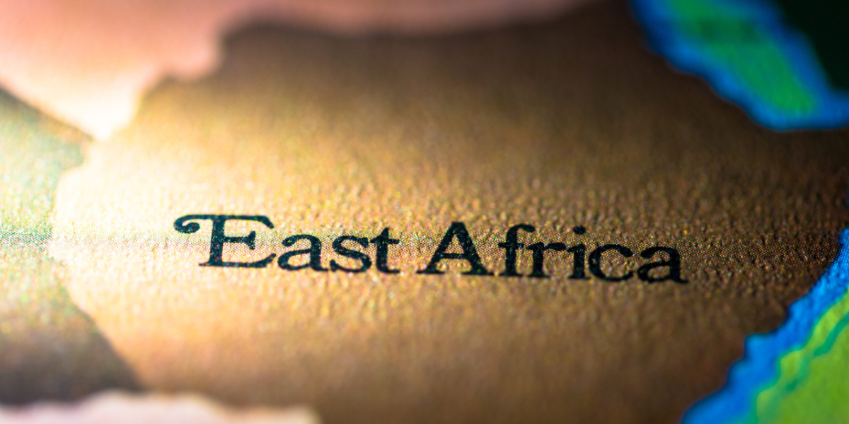 Mapa obrazująca wschodnią Afrykę