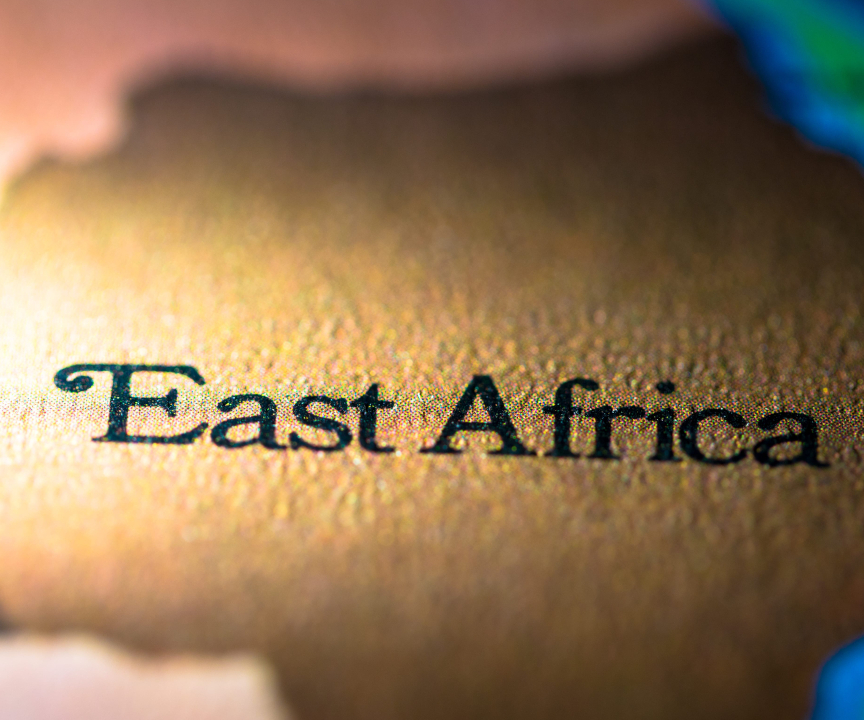Mapa obrazująca wschodnią Afrykę